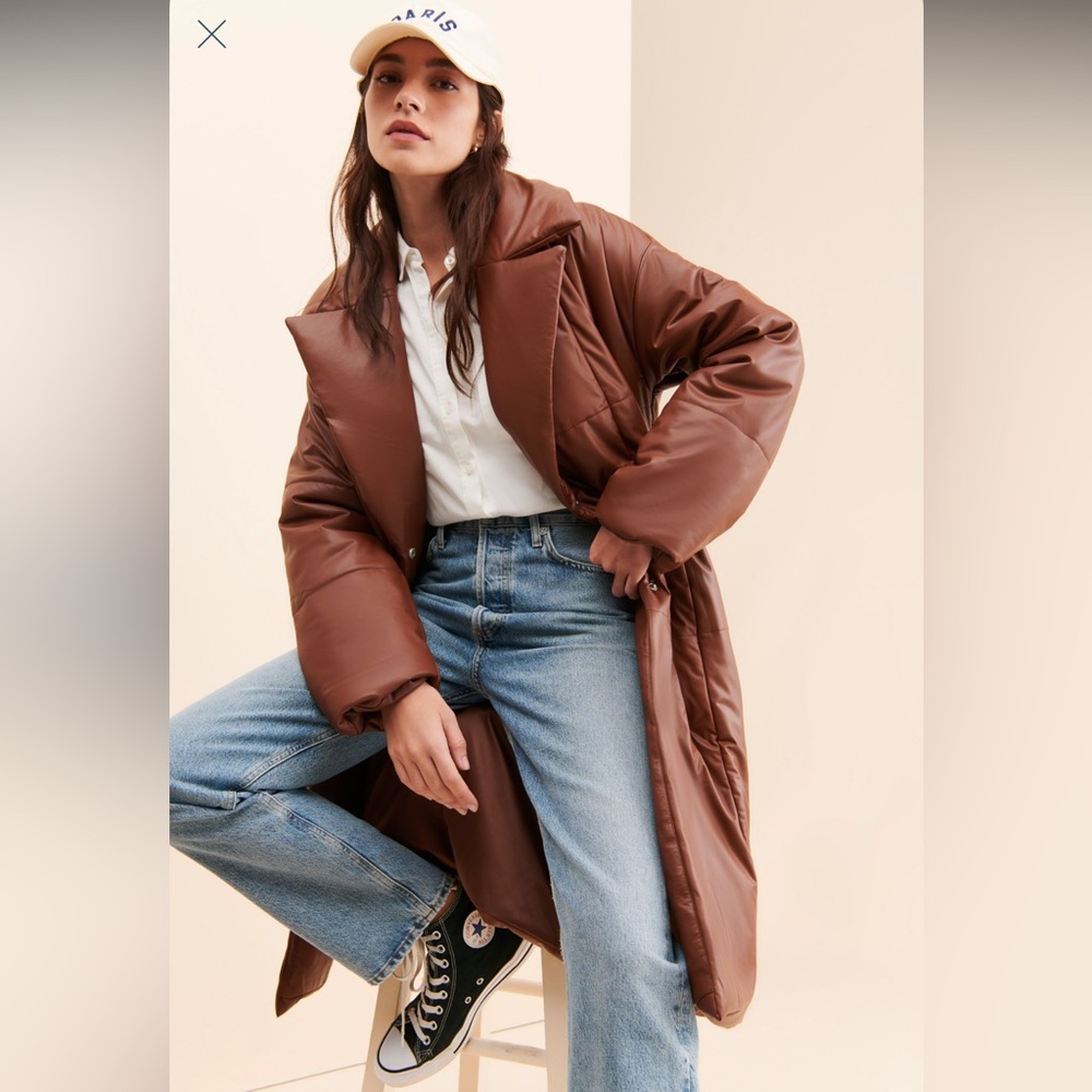 Avec Les Filles Vegan Leather Blanket Coat